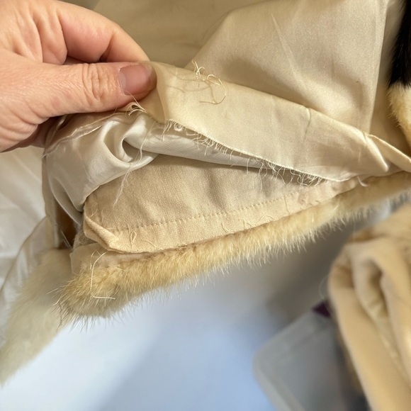 Vintage Mink Coat Saks Fifth Avenue Real Fur Stripe Blonde Retro 1960s Mod Small - Picture 12 of 15